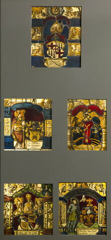 Panneaux rectangulaire aux armes de Peter Tammann et de Barbe von Fleckenstein
Dans les angles supérieurs : saint Pierre et sainte Barbe, image 2/2
