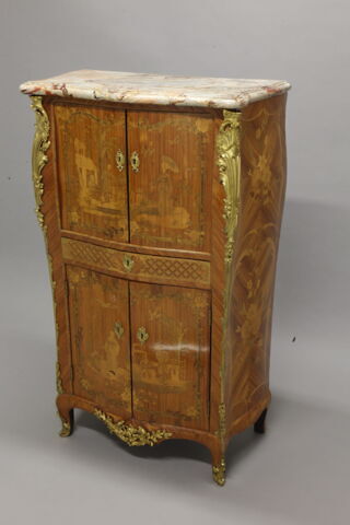 Secrétaire en armoire à marqueterie de scènes chinoises, image 14/17