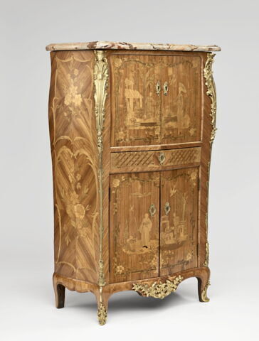 Secrétaire en armoire à marqueterie de scènes chinoises, image 4/17