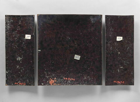 Triptyque : La Crucifixion entre le Portement et la Descente de croix (trois plaques), image 2/8
