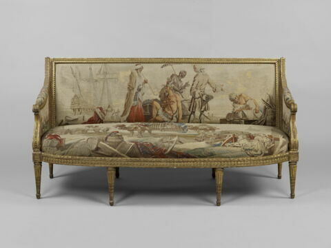 Canapé à joues, d'une suite de deux (avec OA 10506 2) et de huit fauteuils 