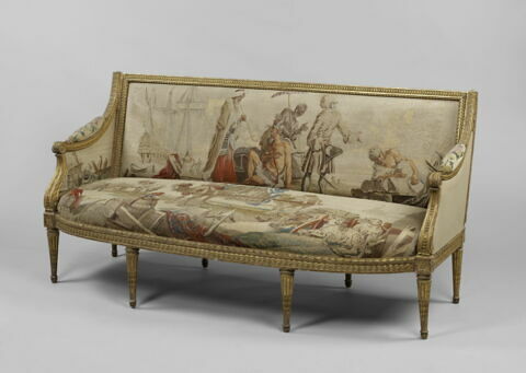 Canapé à joues, d'une suite de deux (avec OA 10506 2) et de huit fauteuils 