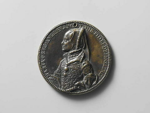 Médaille : Marie Tudor / femme assise tenant un rameau et une torche