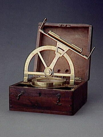 Instrument de topographie minière et sa boîte