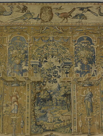 Le roi de Babylone Nabuchodonosor parmi les bêtes des champs, d'une tenture de l'Ancien Testament à grotesques, image 4/10