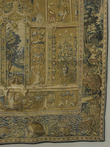 Le roi de Babylone Nabuchodonosor parmi les bêtes des champs, d'une tenture de l'Ancien Testament à grotesques, image 6/10