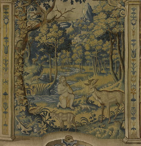 Le roi de Babylone Nabuchodonosor parmi les bêtes des champs, d'une tenture de l'Ancien Testament à grotesques, image 10/10