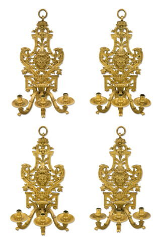 Bras de lumière à trois branches, d'un ensemble de quatre, image 6/8