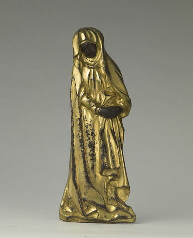 Figure d'applique : Vierge provenant sans doute d'un tableau de dévotion privée figurant le Calvaire