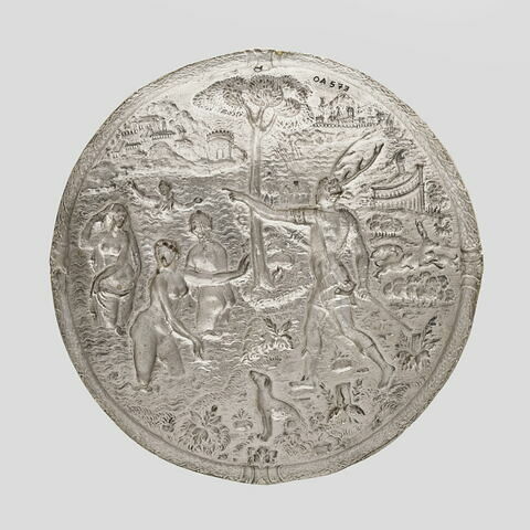 Fond de coupe en argent doré : Diane et Actéon, image 3/3