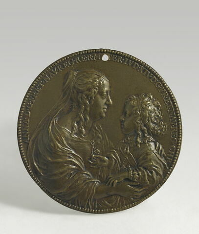 Médaille : Anne d'Autriche et Louis XIV enfant / Le Val de Grâce, image 1/2