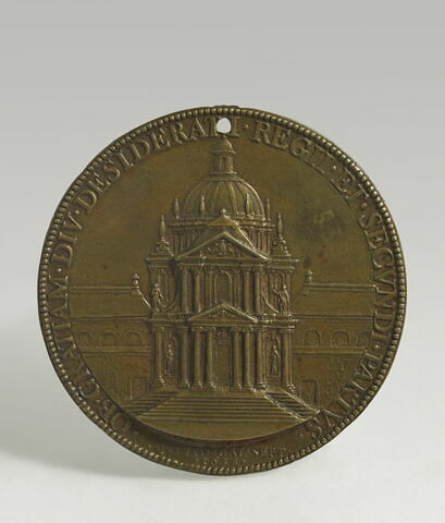Médaille : Anne d'Autriche et Louis XIV enfant / Le Val de Grâce, image 2/2