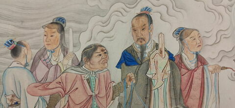 Rouleau. L'empereur Qianlong sur son char poursuivant les vices, image 5/21