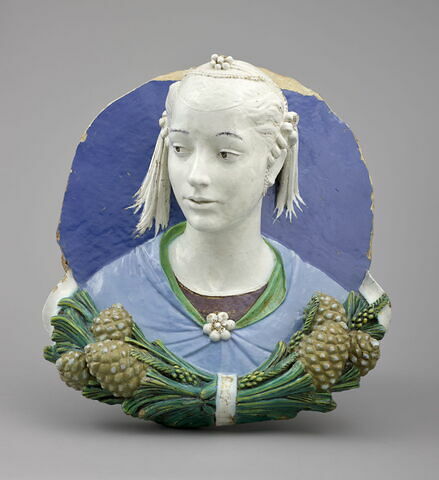 Médailon ovale : buste de jeune femme, image 2/7