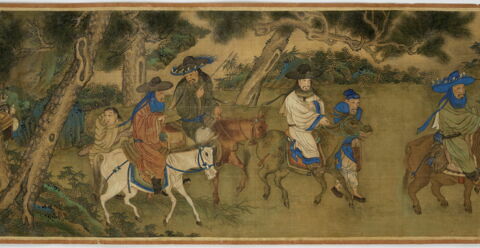 Rouleau: Sept gentilshommes passent les cols (Qizi duguantu 七子度關圖), image 5/16