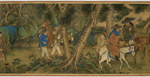 Rouleau: Sept gentilshommes passent les cols (Qizi duguantu 七子度關圖), image 6/16