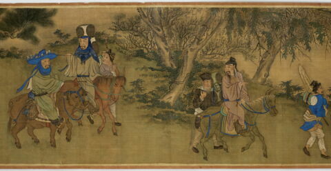 Rouleau: Sept gentilshommes passent les cols (Qizi duguantu 七子度關圖), image 8/16