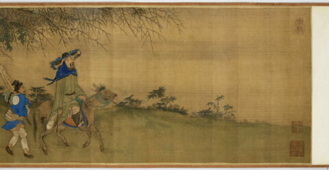 Rouleau: Sept gentilshommes passent les cols (Qizi duguantu 七子度關圖), image 9/16