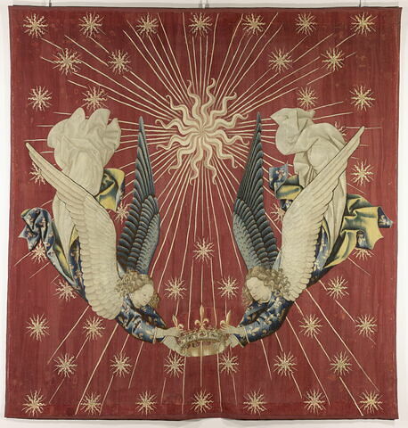 Dais de Charles VII : deux anges tenant une couronne