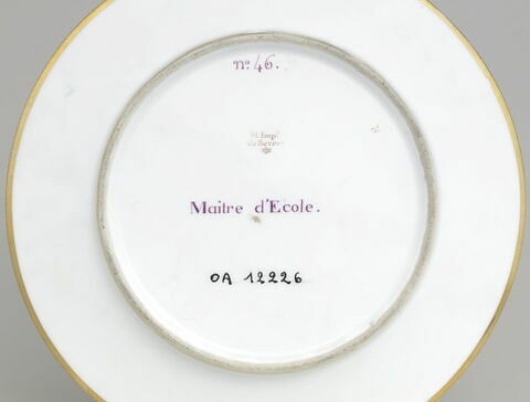 Assiette du Service Encyclopédique : Maitre d'Ecole, image 2/2