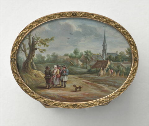 Tabatière ovale en or de couleurs ornée de miniatures, image 5/9