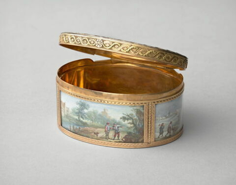 Tabatière ovale en or de couleurs ornée de miniatures, image 6/9