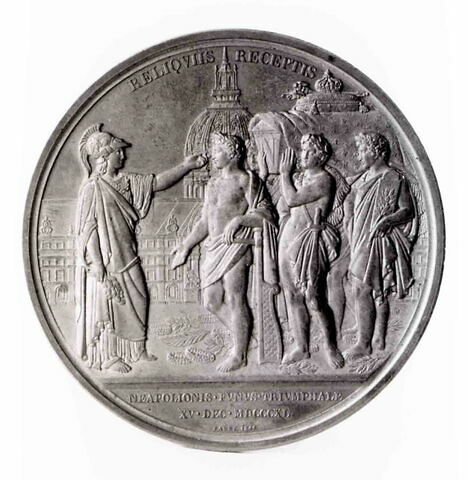 Médaille : Translation des cendres de Napoléon Ier, cliché de revers, image 1/1