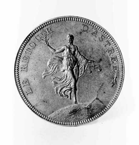 Médaille : Le retour d'Astrée, cliché de revers