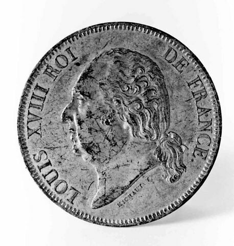 Monnaie : Louis XVIII, cliché de droit, image 1/1
