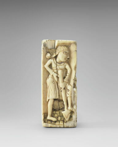 Pièce d'échecs : Adam et Ève ; deux chevaliers combattant., image 5/8