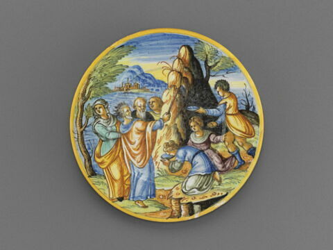 Assiette : Moïse frappant le rocher