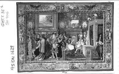 L'audience du légat : le cardinal Chigi reçu à Fontainebleau par Louis XIV, de la tenture de l'Histoire du roi, image 2/7