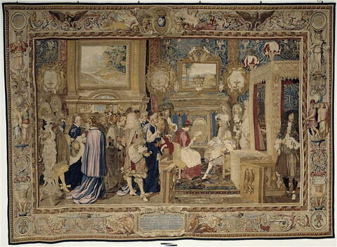 L'audience du légat : le cardinal Chigi reçu à Fontainebleau par Louis XIV, de la tenture de l'Histoire du roi, image 3/7