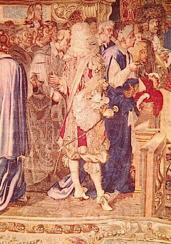 L'audience du légat : le cardinal Chigi reçu à Fontainebleau par Louis XIV, de la tenture de l'Histoire du roi, image 6/7