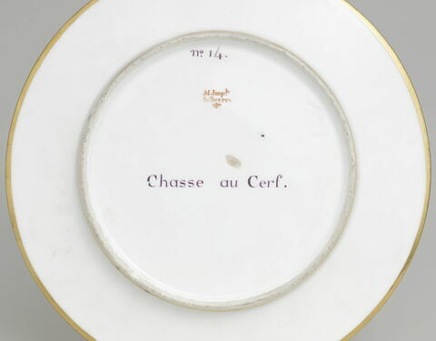 Assiette du Service Encyclopédique : Chasse au Cerf, image 2/2