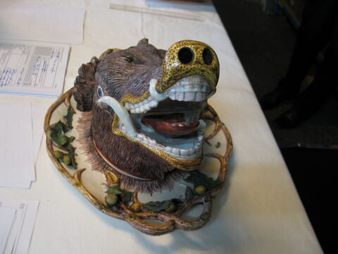 Terrine en forme de tête de sanglier, au naturel, image 2/2