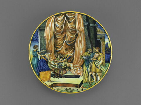 Plat rond : Le Repas de Psyché et de l'Amour