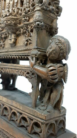 Groupe sculpté : orgue et deux enfants, image 2/4