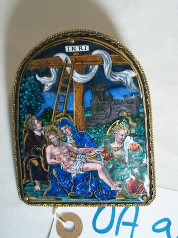 Plaque : La Vierge de pitié