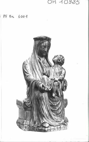 Statuette : Vierge à l'enfant trônant, image 2/2