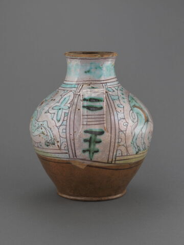 Grand vase ovoïde à deux anses : un sanglier et un chien courant, image 5/7