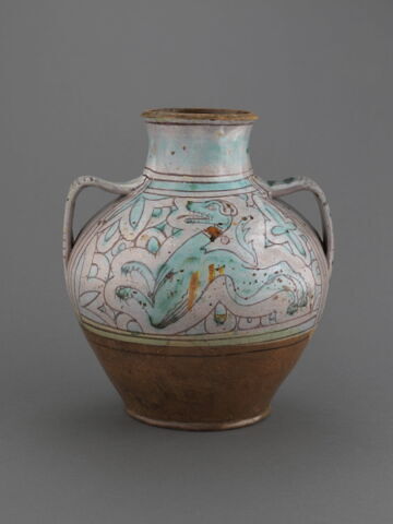 Grand vase ovoïde à deux anses : un sanglier et un chien courant, image 6/7