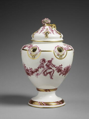 Pot pourri Pompadour à décor en camaïeu carmin, image 4/8