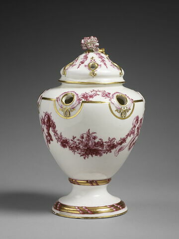 Pot pourri Pompadour à décor en camaïeu carmin, image 5/8