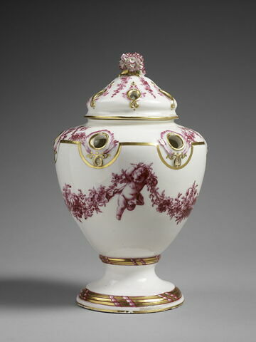 Pot pourri Pompadour à décor en camaïeu carmin, image 6/8