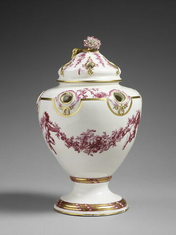 Pot pourri Pompadour à décor en camaïeu carmin, image 7/8