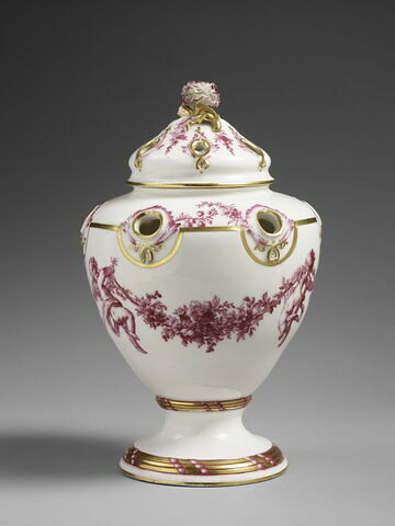 Pot pourri Pompadour à décor en camaïeu carmin, image 8/8