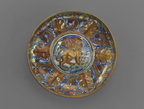 Coupe ronde "abborchiata" : lion de saint Marc