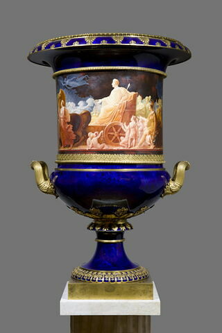 Grand vase Médicis : entrée du roi Charles X à Paris après son sacre, d'une paire avec MR XIV 624