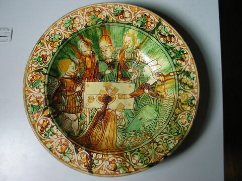 Plat circulaire : joueurs de tarots, image 3/6